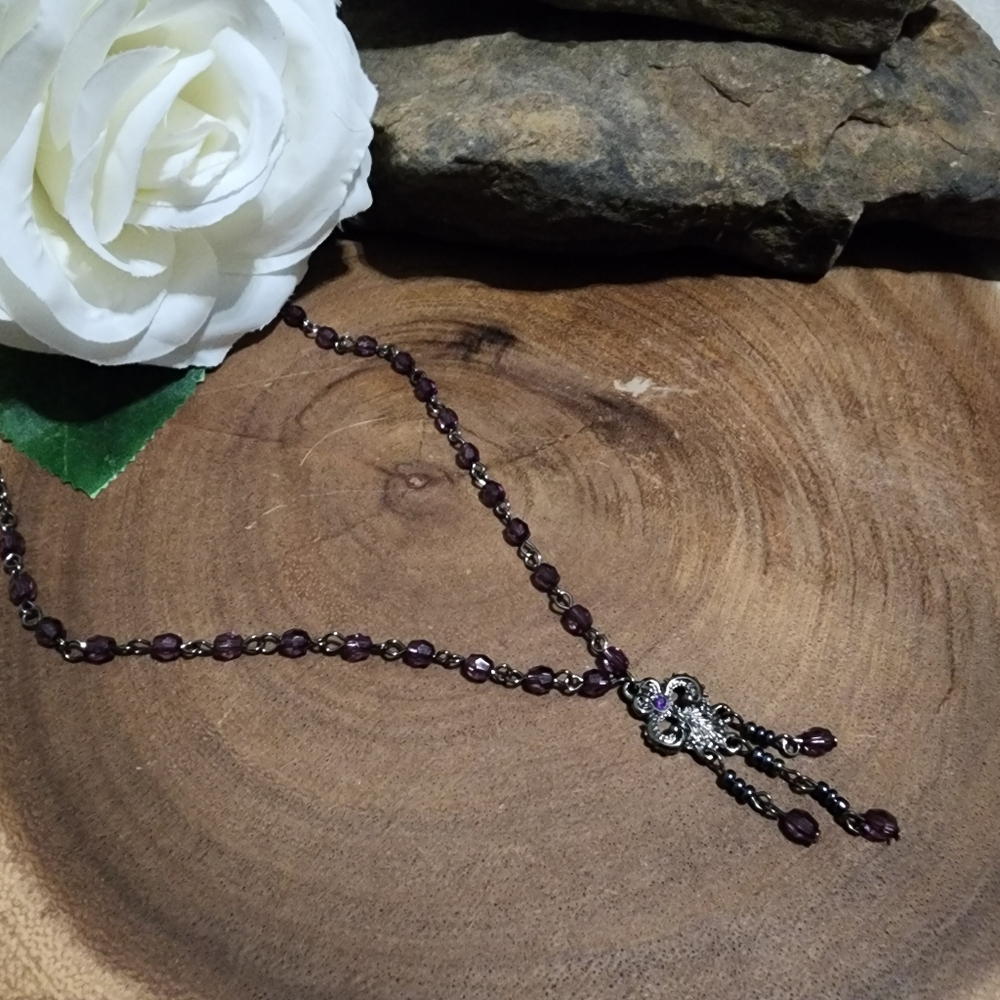 Elegant Purple Beaded Necklace